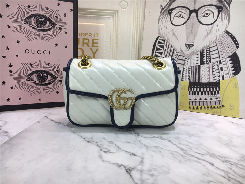 GG Marmont Mini Shoulder Bag White Mid