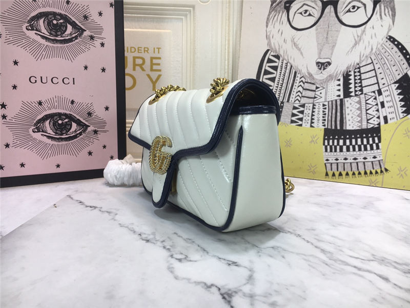 GG Marmont Mini Shoulder Bag White Mid