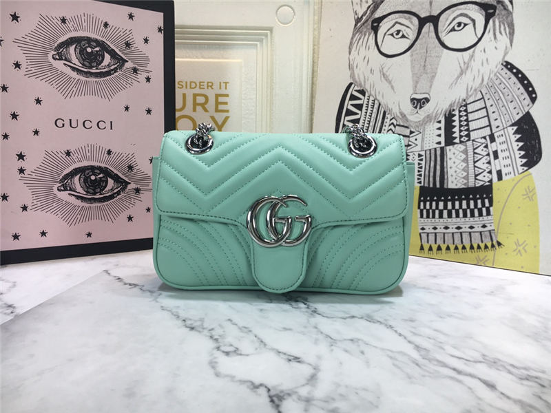 GG Marmont Mini Shoulder Bag Lt-Green Mid