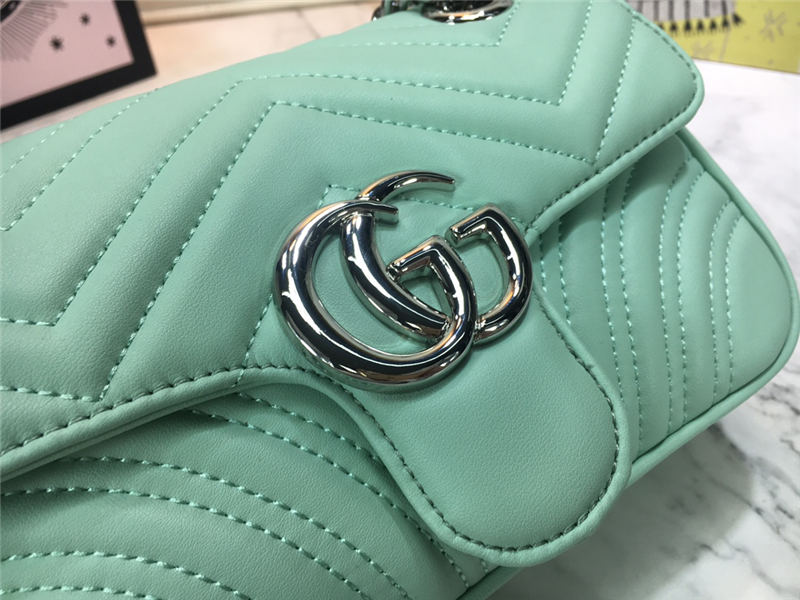 GG Marmont Mini Shoulder Bag Lt-Green Mid