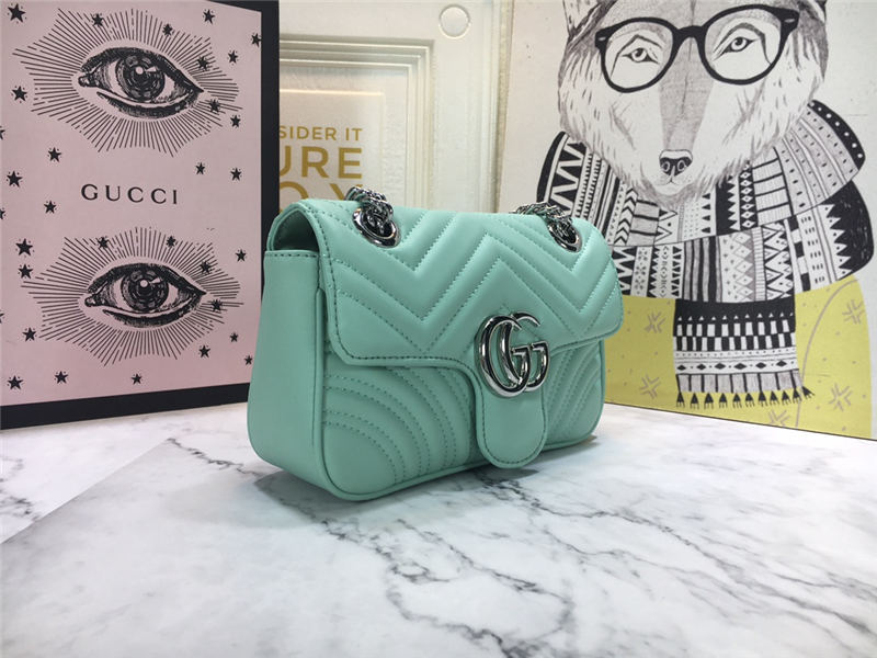 GG Marmont Mini Shoulder Bag Lt-Green Mid