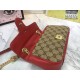 GG Marmont Mini Shoulder Original GG canvas Bag Red Mid