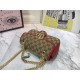 GG Marmont Mini Shoulder Original GG canvas Bag Red Mid