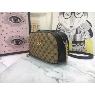 GG Marmont Small Shoulder Original GG canvas Bag Black Mid