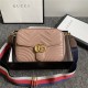 GG Marmont Small Shoulder Bag With Sylvie Strap 498100 Nude Mid