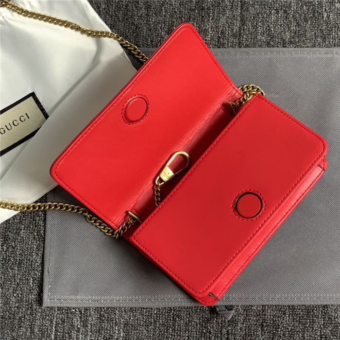 GG Marmont Mini Chain Bag Red Mid