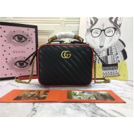 GG Marmont Small Shoulder Bag with Bamboo Black Mid