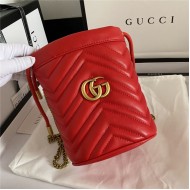 GG Marmont Mini Bucket Bag Red Mid