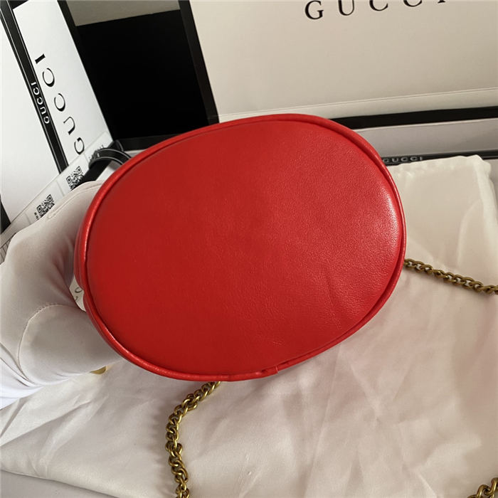 GG Marmont Mini Bucket Bag Red Mid