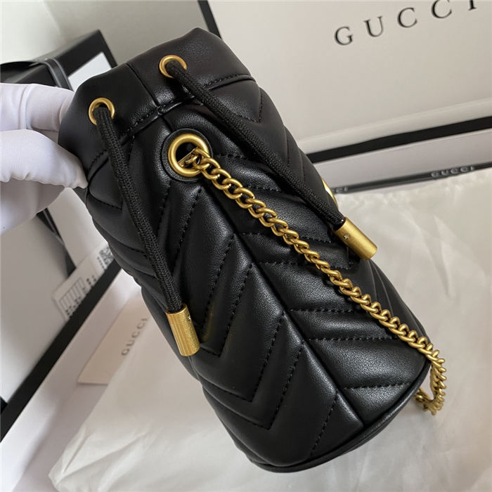 GG Marmont Mini Bucket Bag Black Mid