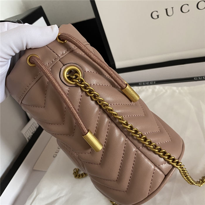 GG Marmont Mini Bucket Bag Nude Mid