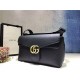 GG Marmont Medium Shoulder Bag Calfskin Black Mid