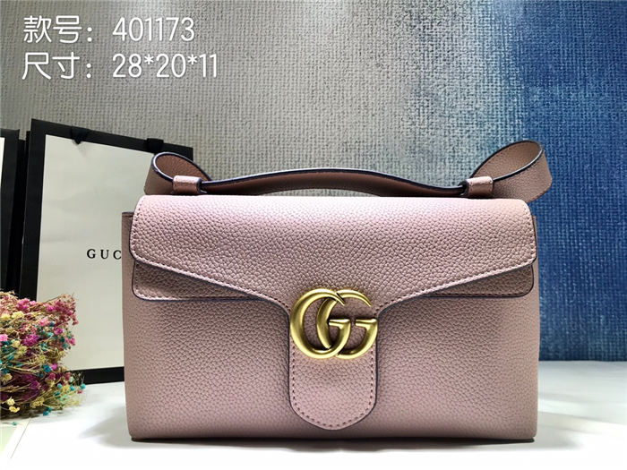 GG Marmont Medium Shoulder Bag Calfskin Pink Mid