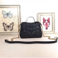 GG Marmont Mini Top Handle Bag Black Mid