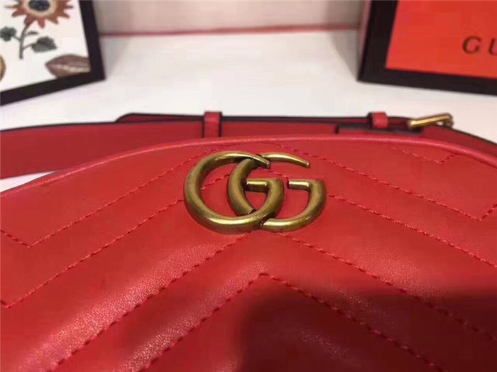 GG Marmont Belt Bag 476434 Red Mid