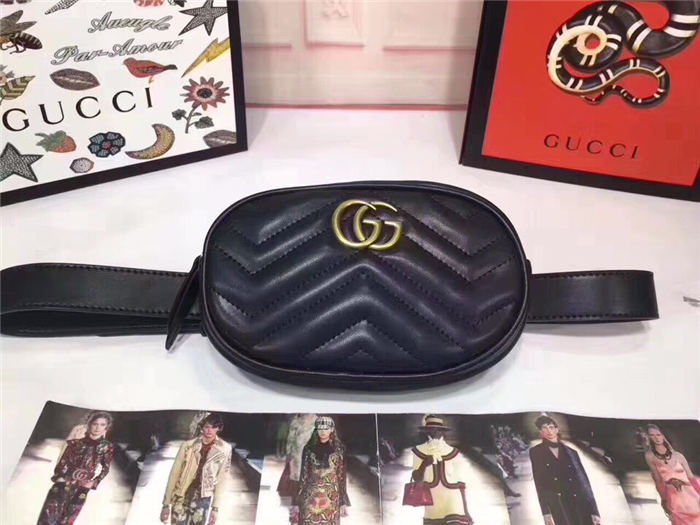 GG Marmont Belt Bag 476434 Dusty Black Mid