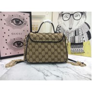 GG Marmont Mini Top Handle Original GG canvas Bag Mid