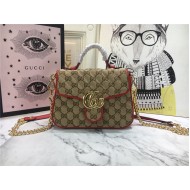 GG Marmont Mini Top Handle Original GG canvas Bag Mid