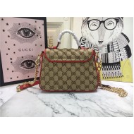 GG Marmont Mini Top Handle Original GG canvas Bag Mid