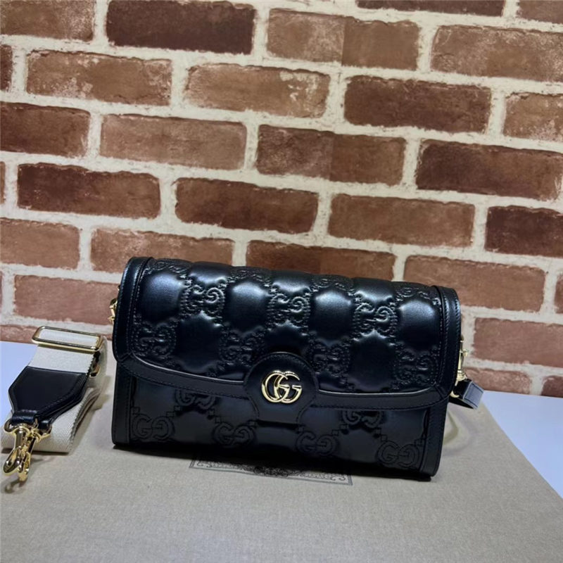 GG Matelassé leather small bag 724529 Black High