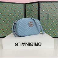 GG Marmont Small Shoulder Bag 447632 Blue Mid