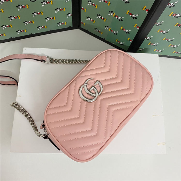 GG Marmont Small Shoulder Bag 447632 Pink Mid