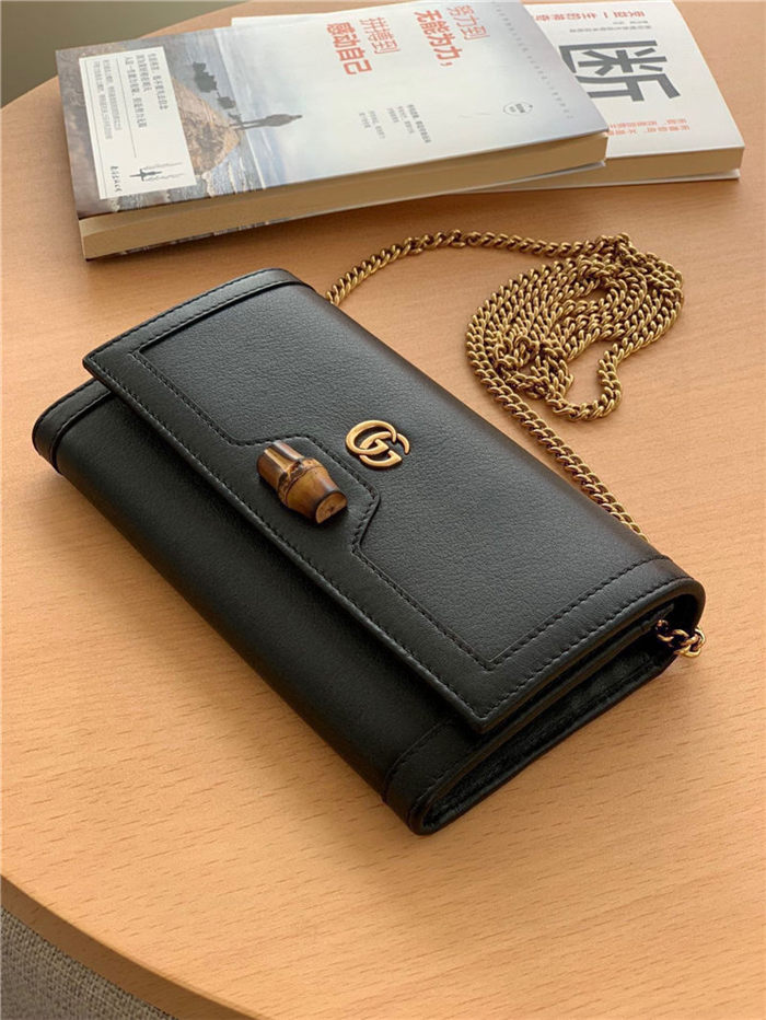 Gucci Diana Wallet on Chain 658243 Black High