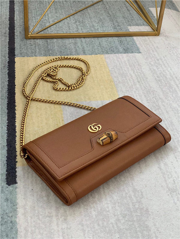 Gucci Diana Wallet on Chain 658243 Brown High