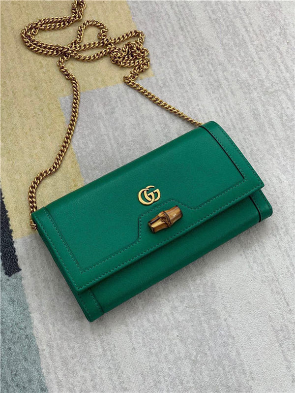 Gucci Diana Wallet on Chain 658243 Green High