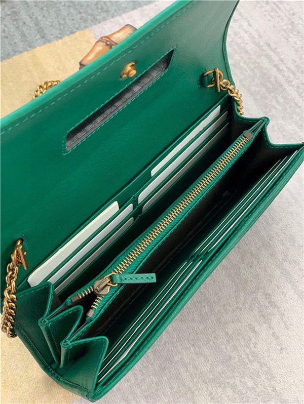 Gucci Diana Wallet on Chain 658243 Green High