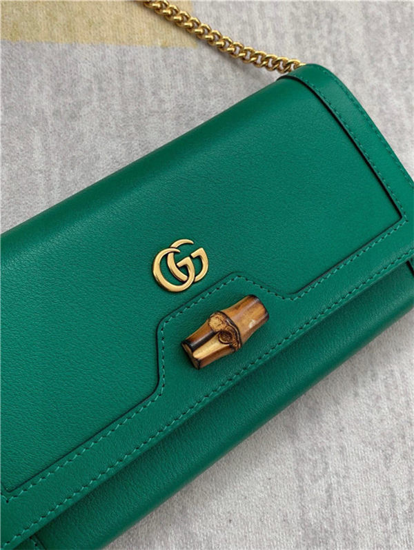 Gucci Diana Wallet on Chain 658243 Green High