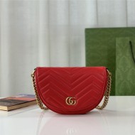 GG MARMONT MATELASSÉ CHAIN MINI BAG 746431 Red High