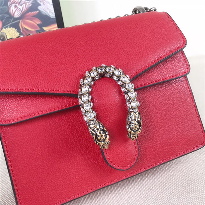 Dionysus mini shoulder bag calfskin Red Mid