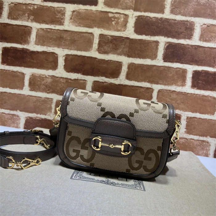 Gucci Horsebit 1955 mini bag 658574 Jumbo GG Beige High