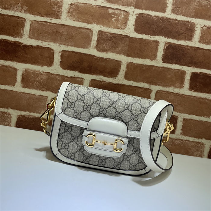 Gucci Horsebit 1955 mini bag 658574 GG Supreme canvas White High