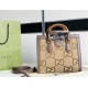 Gucci Diana jumbo GG small tote bag 660195 Camel and ebony jumbo GG canvas High