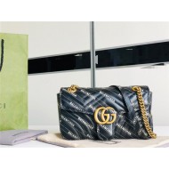 Gucci The Hacker Project small GG Marmont bag Balenciaga print Black leather High