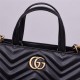 Gucci GG Marmont 2Way Handbag Tote Black Leather High