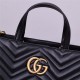 Gucci GG Marmont medium matelassé top handle bag  Black Leather High