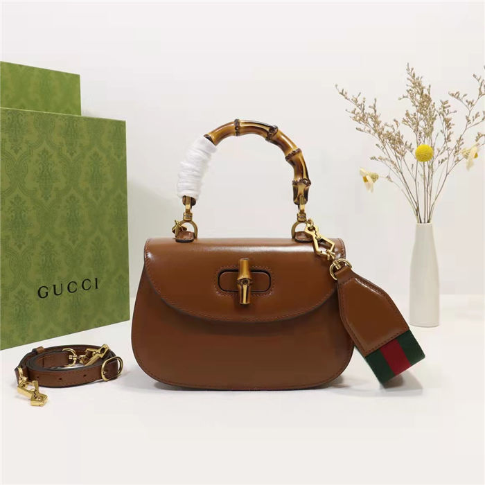 Gucci Bamboo 1947 small top handle bag Cuir Leather 675797 High