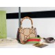 Gucci Bamboo 1947 jumbo GG small top handle bag Camel and ebony jumbo GG canvas 675797 High