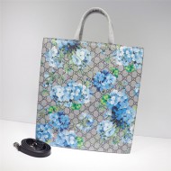 Gucci Tote 450950 Supreme Ice-Blue Flower High