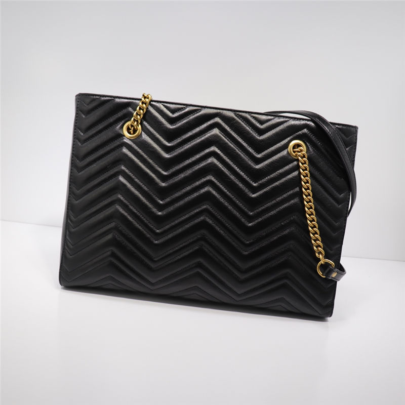 Gucci Marmont Zip Tote 524578 Leather Black High