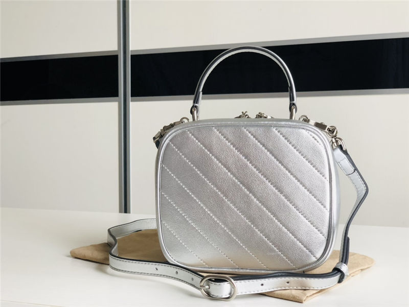 Gucci Blondie Top Handle bag Leather 744434 Silver High