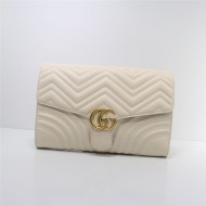 GG Marmont Clutch Leather White 498079 High