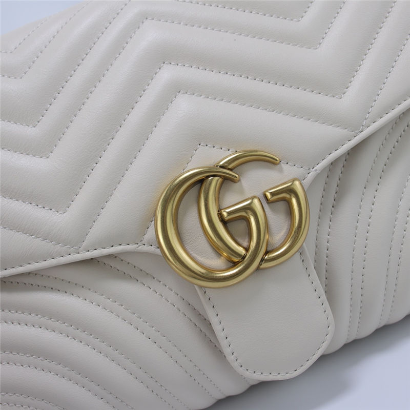 GG Marmont Clutch Leather White 498079 High