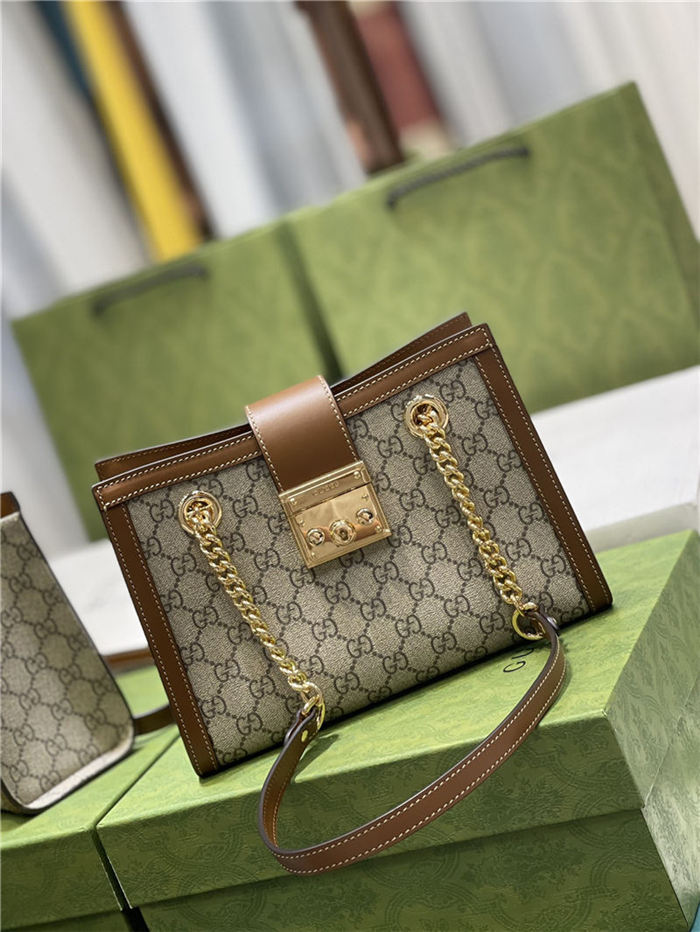 Gucci Padlock GG small shoulder bag 498156 Brown High