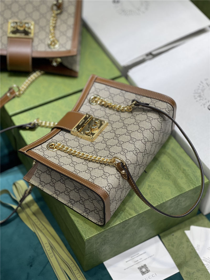 Gucci Padlock GG small shoulder bag 498156 Brown High