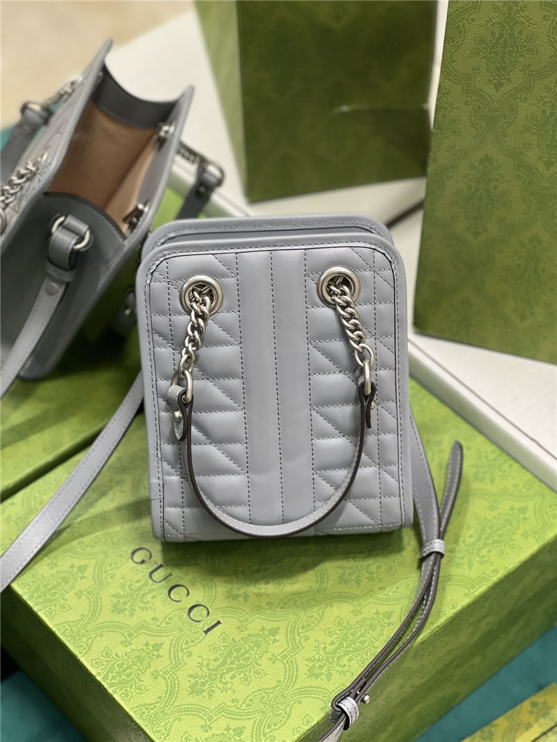 GG Marmont matelassé mini bag 696123 Grey High