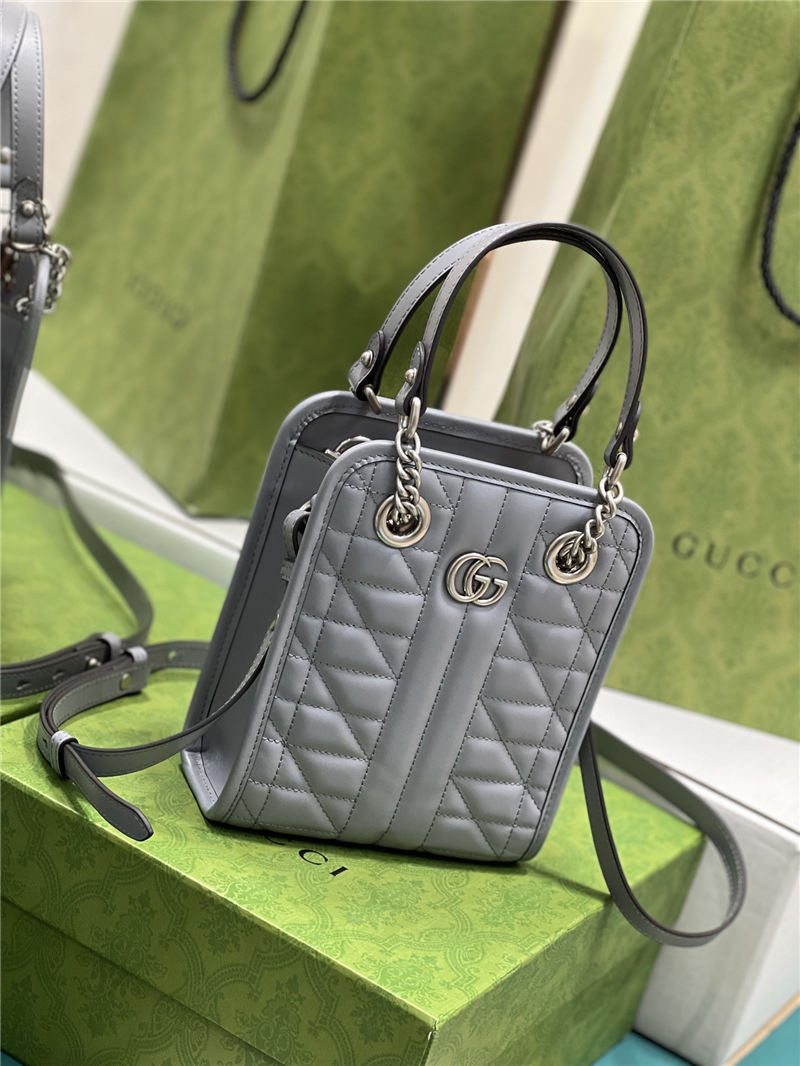 GG Marmont matelassé mini bag 696123 Grey High